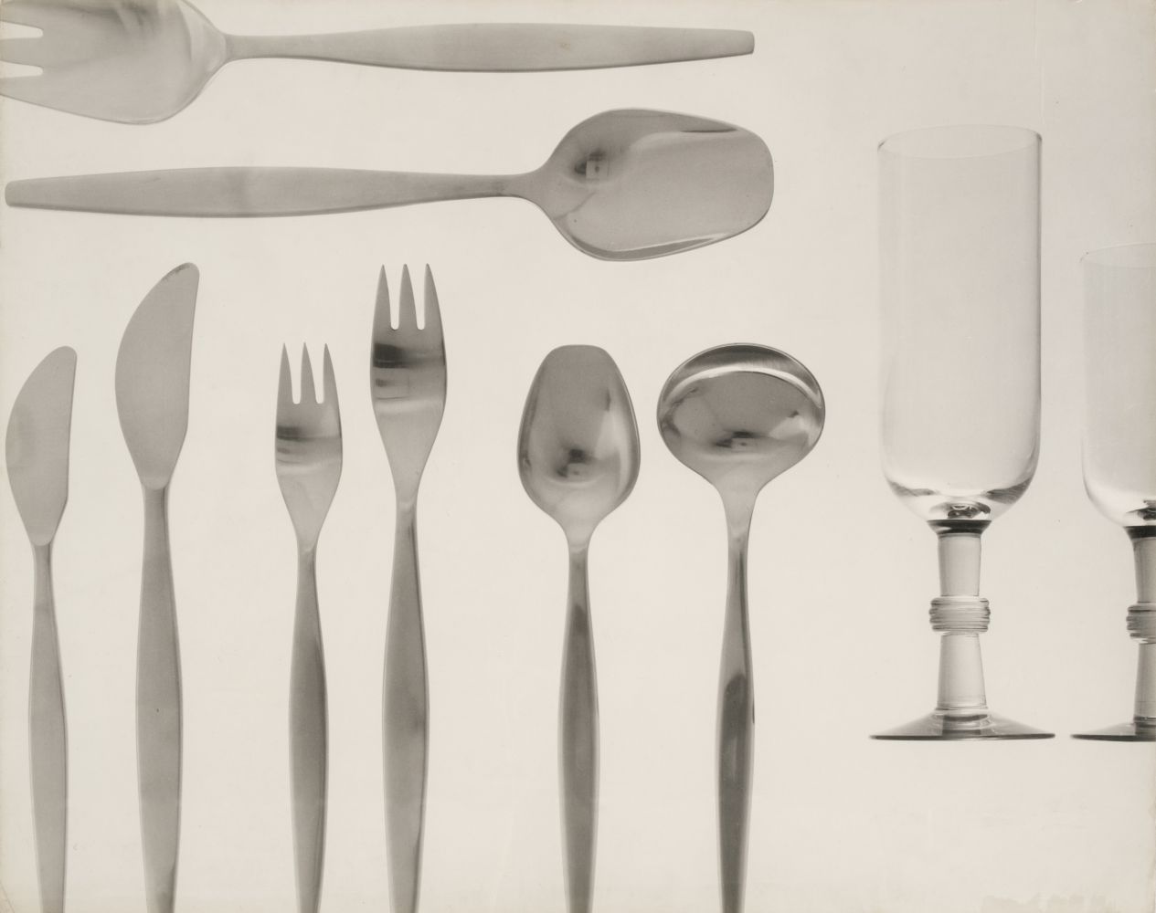 * Glassware & Cutlery. A portfolio of 14 large gelatin silver print photographs, 1960s