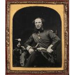 * Sixth-plate ambrotype of a British military officer, late 1850s