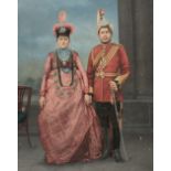 * Nepal. A group of 3 hand-coloured gelatin silver print portraits of Nepalese nobility