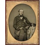 * Quarter-plate ambrotype of a British Naval Officer, c.1860
