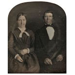 * Cased images. A sixth-plate daguerreotype of a middle-aged couple, c. 1850s