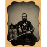 * Quarter-plate ambrotype of an officer, probably East Lancashire Regiment, c.1860