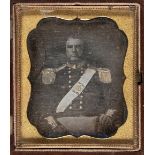 * Sixth-plate daguerreotype of a British officer, c.1856