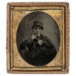 * Sixth-plate ambrotype, probably of a British junior naval officer, late 1850s