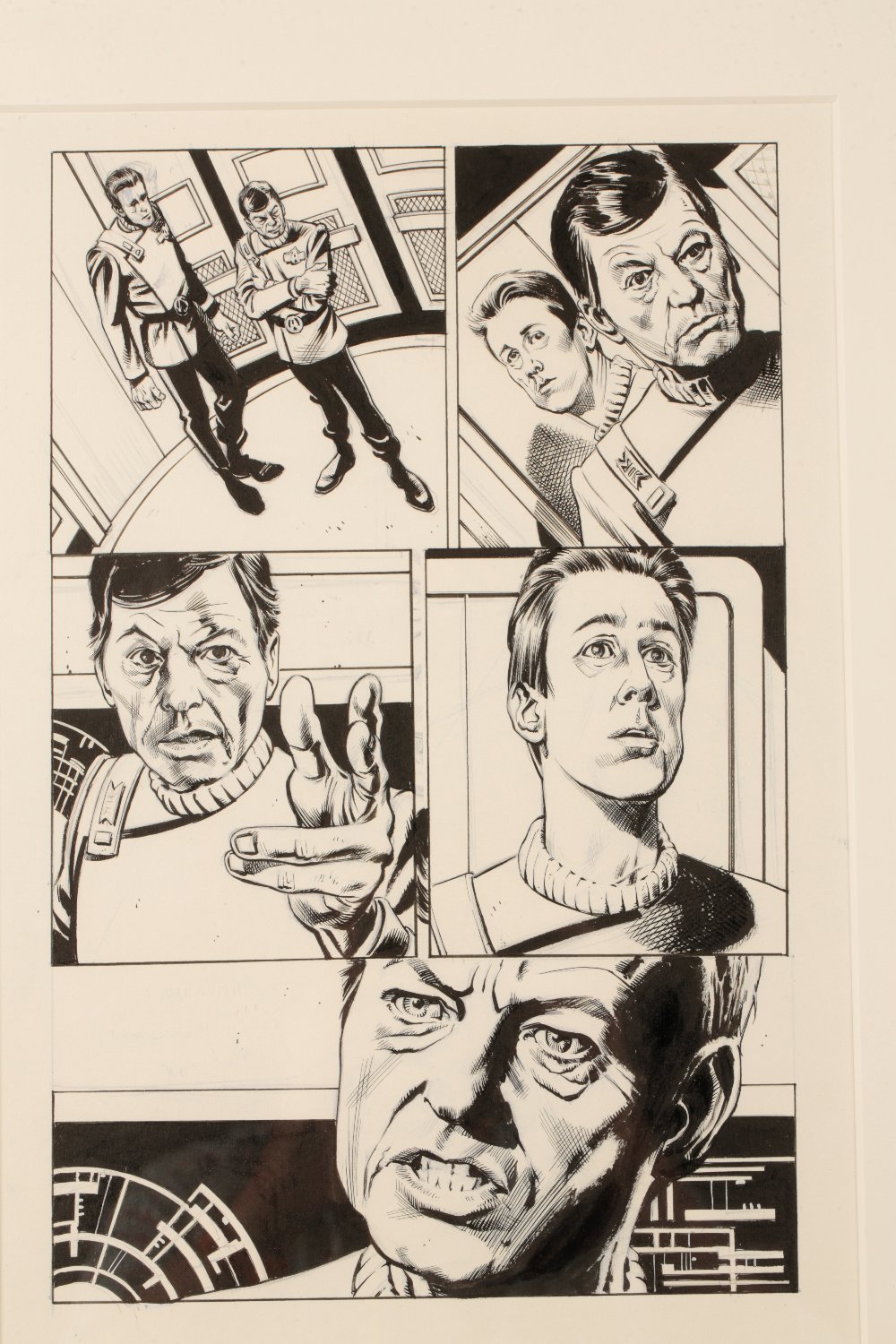 •COMIC BOOK INTEREST: STAR TREK Seven original hand drawn and inked pages - Image 7 of 9