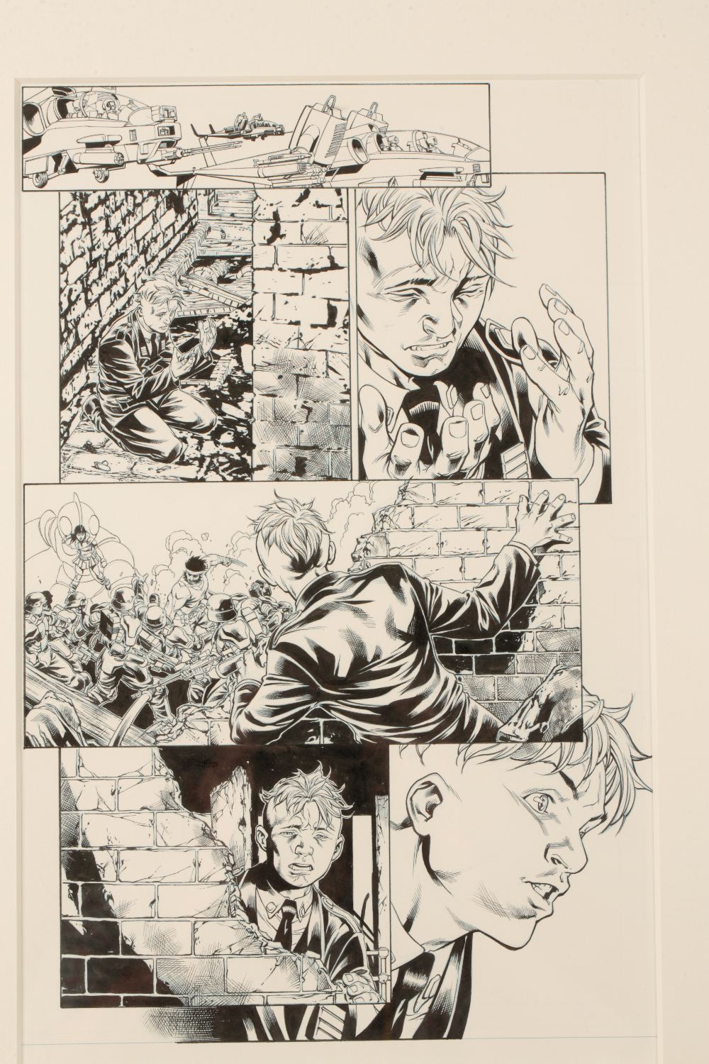 •COMIC BOOK INTEREST: A SET OF NINE ORIGINAL HAND DRAWN AND INKED PAGES - Image 2 of 9