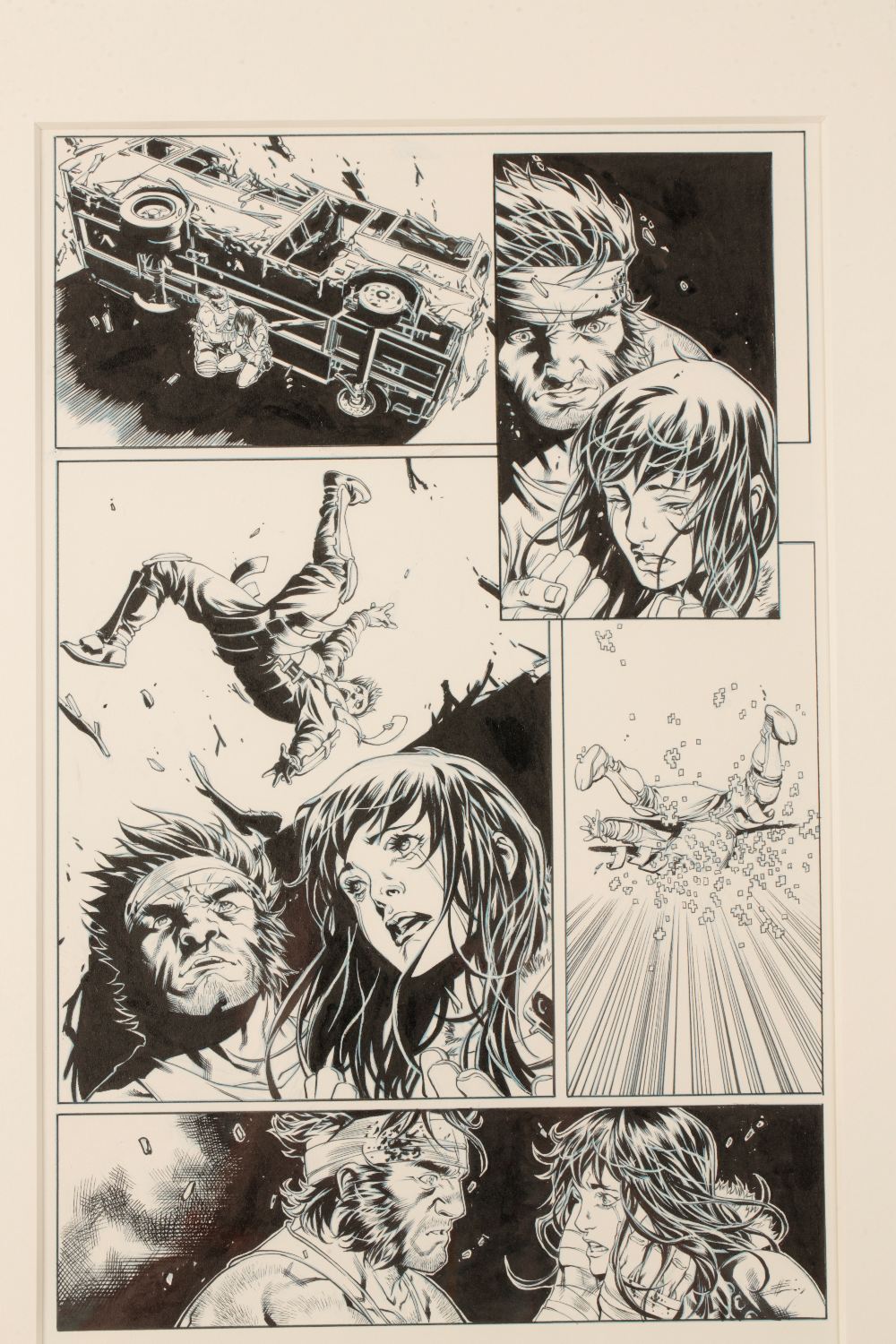 •COMIC BOOK INTEREST: A SET OF NINE ORIGINAL HAND DRAWN AND INKED PAGES - Image 5 of 9