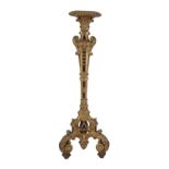 SUBSTANTIAL CONTINENTAL CARVED AND GILTWOOD TORCHERE STAND