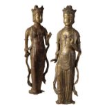 PAIR OF BRONZE FIGURES