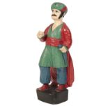 CARVED AND POLYCHROME PAINTED WOOD MODEL OF A TURK