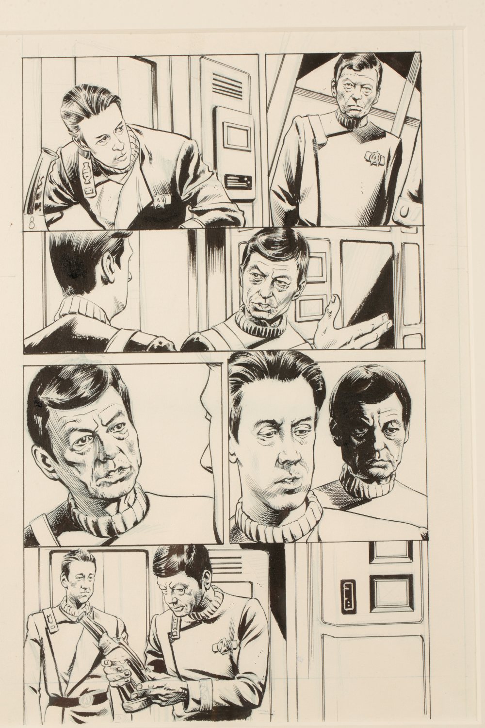 •COMIC BOOK INTEREST: STAR TREK Seven original hand drawn and inked pages - Image 4 of 9