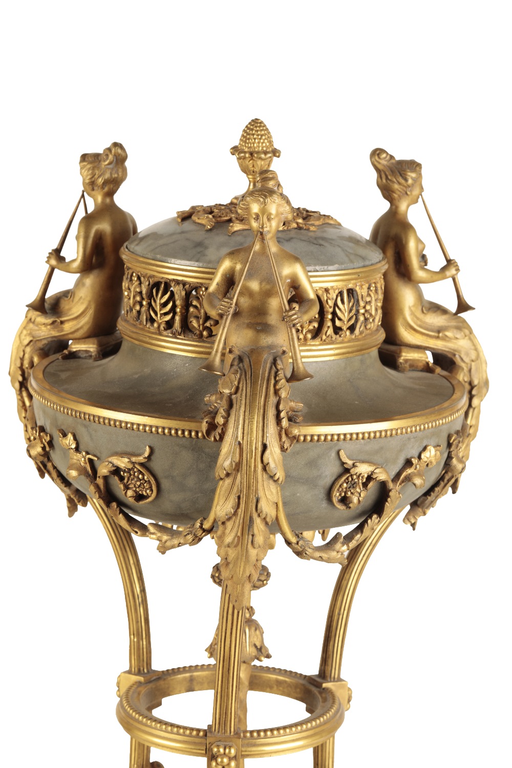 PAIR OF FINE ORMOLU AND MARBLE MOUNTED BRULE PARFUMS, ALMOST CERTAINLY BY PAUL-CHARLES SORMANI - Image 3 of 5