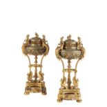 PAIR OF FINE ORMOLU AND MARBLE MOUNTED BRULE PARFUMS, ALMOST CERTAINLY BY PAUL-CHARLES SORMANI