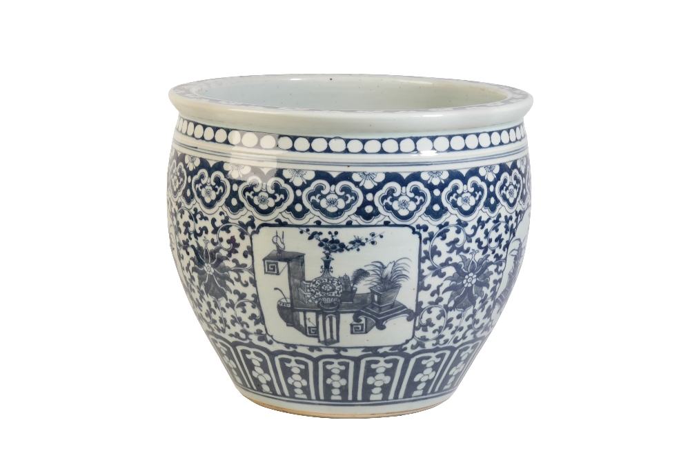 CHINESE BLUE AND WHITE JARDINIERE - Image 2 of 2