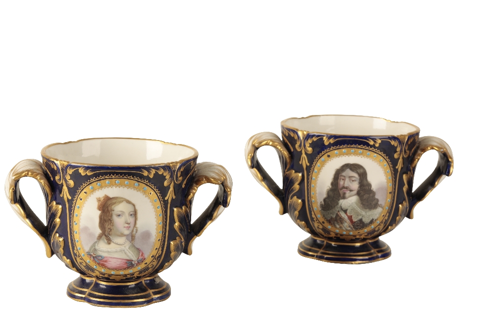 PAIR OF SEVRES PORCELAIN CACHEPOT