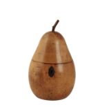 GEORGE III APPLE OR PEARWOOD TEA CADDY IN THE FORM OF A PEAR