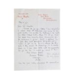 ENID BLYTON HAND WRITTEN LETTER, on her own "Green Hedges Buckinghamshire"