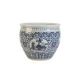 CHINESE BLUE AND WHITE JARDINIERE