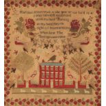 FINE EARLY VICTORIAN NEEDLEWORK SAMPLER