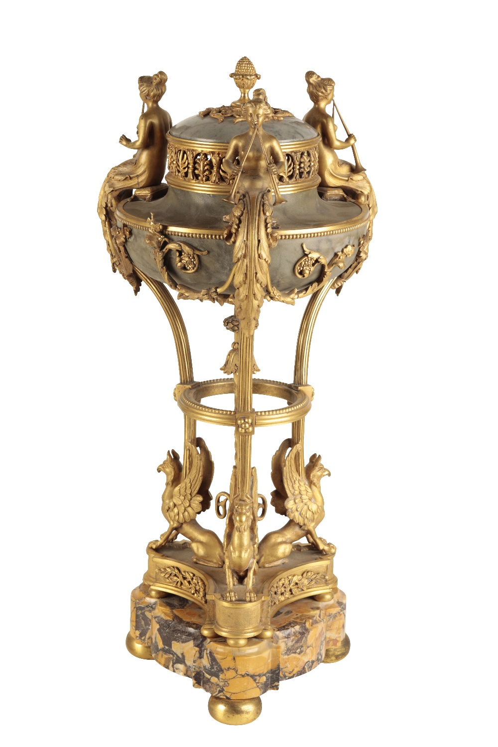 PAIR OF FINE ORMOLU AND MARBLE MOUNTED BRULE PARFUMS, ALMOST CERTAINLY BY PAUL-CHARLES SORMANI - Image 2 of 5