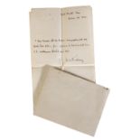 WILLIAM MAKEPEACE THACKERAY, a hand written reference letter headed " Hotel Bristol Paris"