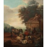 MANNER OF NICHOLAS BERCHEM (1620-1683) A goatherd resting with his herd and donkey