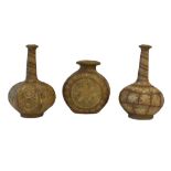 SET OF THREE NORTH AFRICAN SKIN BOTTLES