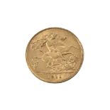 1911 GOLD HALF SOVEREIGN 22ct Gold. 3.98g