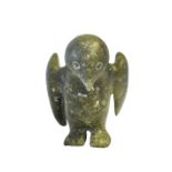 INUIT GREEN STONE CARVED STANDING BIRD
