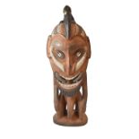 PAPUA NEW GUINEA RED STAINED WOOD STANDING FIGURE