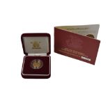 CASED 2005 ROYAL MINT GOLD PROOF HALF- SOVEREIGN