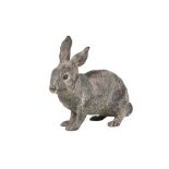 COLD PAINTED BRONZE FIGURE OF A HARE