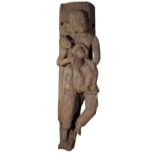 CARVED FIGURAL GROUP DEITY