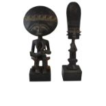 TWO BLACK STAINED ASHANTI FIGURES