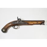 OFFICER'S PERCUSSION FLINTLOCK CONVERSION PISTOL BY E. (Ezekiel) Baker