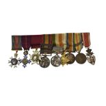 **LOT WITHDRAWN** MINIATURE GROUP OF NINE TO COLONEL. SIR ROBERT WHYTE MELVILLE JACKSON K.C.M.G