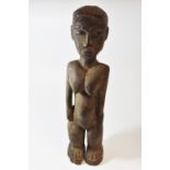 INLAND WEST AFRICA (POSSIBLY LOBI) WOODEN MATERNITY FIGURE