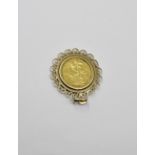 1889 GOLD SOVEREIGN in 9ct Gold jewellery mount