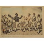 BOXING INTEREST: ATTRIBUTED TO GEORGE CRUIKSHANK (1792-1878) 'THE BATTLE BETWEEN CRIB AND MOLINEAUX'