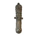 INDIAN BRONZE CANNON, 19th century, with tapering barrel