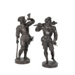 PAIR OF CONTINENTAL BRONZE RENAISSANCE INFANTRY FIGURES