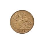 1910 GOLD HALF SOVEREIGN 22ct Gold. 3.98g