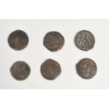 FIVE EGYPTIAN BRONZE PTOLEMAIC COINS (5)