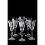 •GERTRUDE HERMES RA FOR DARTINGTON: SET OF SIX LEAD CRYSTAL GOBLETS