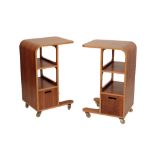PAIR OF PLYWOOD SIDE CABINETS