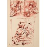 •TOM KEATING (1917-1984) Sepia ink sketches