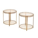 PAIR OF CONTEMPORARY GILT-METAL OCCASIONAL TABLES