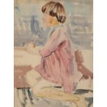 ENGLISH SCHOOL, 20TH CENTURY Study of a kneeling child with hands clasped in prayer