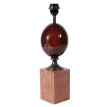 MAISON CHARLES: A RESIN "OSTRICH" EGG TABLE LAMP