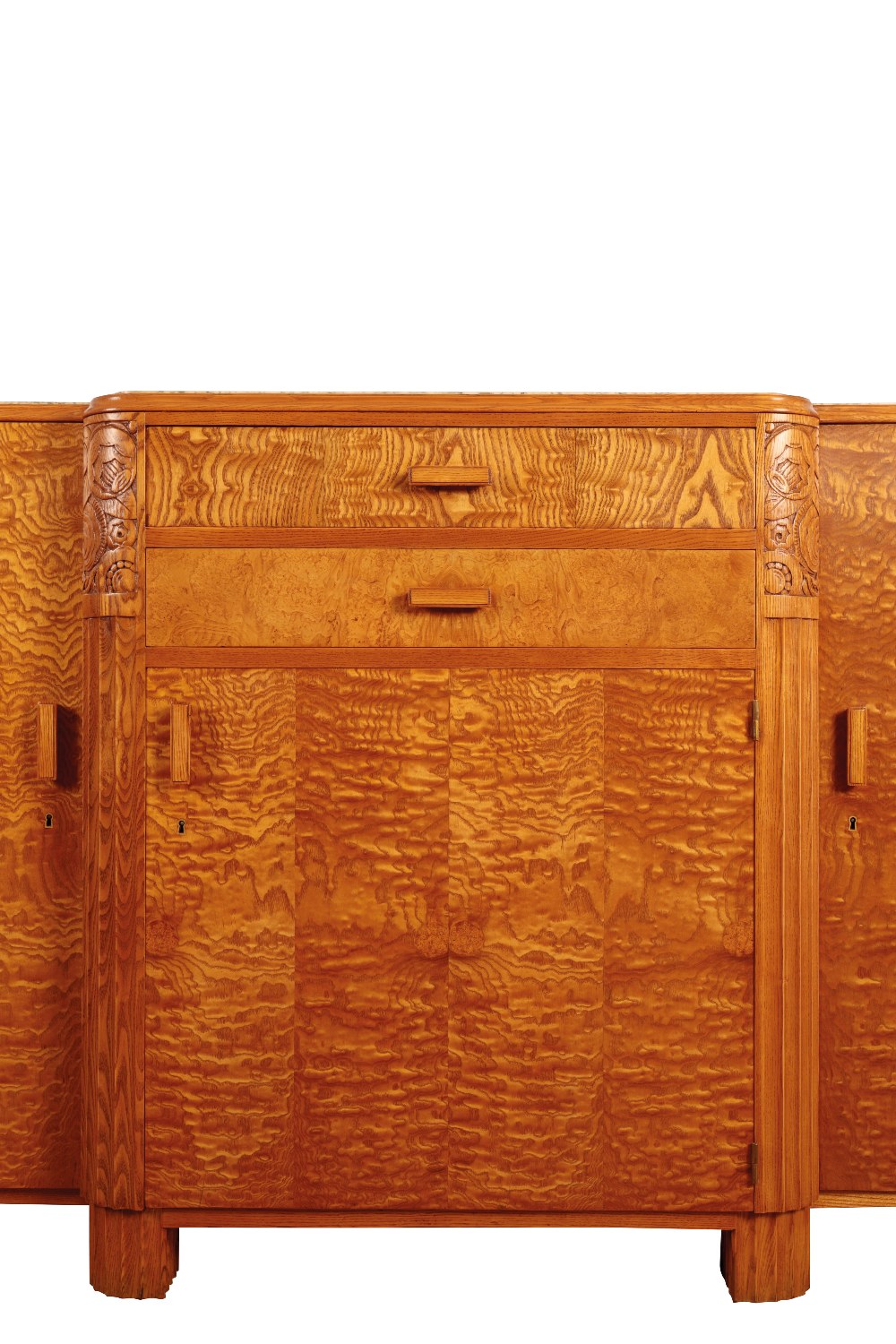 •MANNER OF LEON JALLOT: A FRENCH ART DECO SATINWOOD AND BURR ELM DINING SUITE - Image 7 of 7